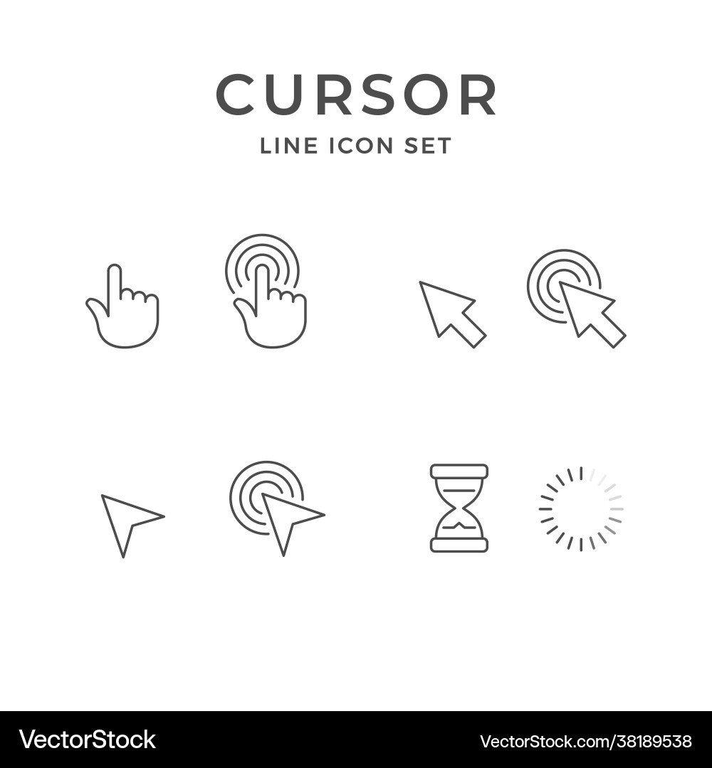 Set line icons cursor click Set line icons cursor click vector image