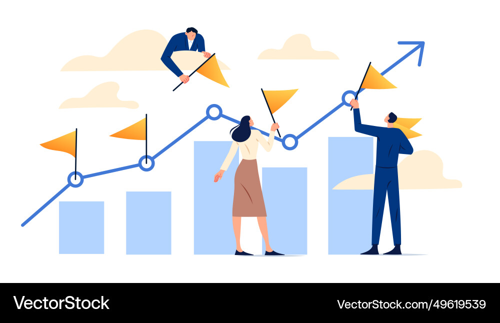 Business Growth Data & Teamwork Royalty Free Vector