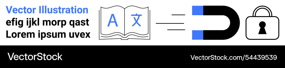 Conceptual representation of language learning Vector Image