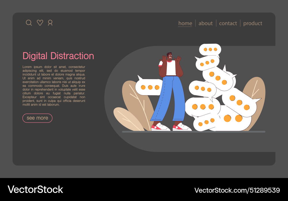 Digital multitasking web banner or landing page Digital multitasking web banner or landing page vector image