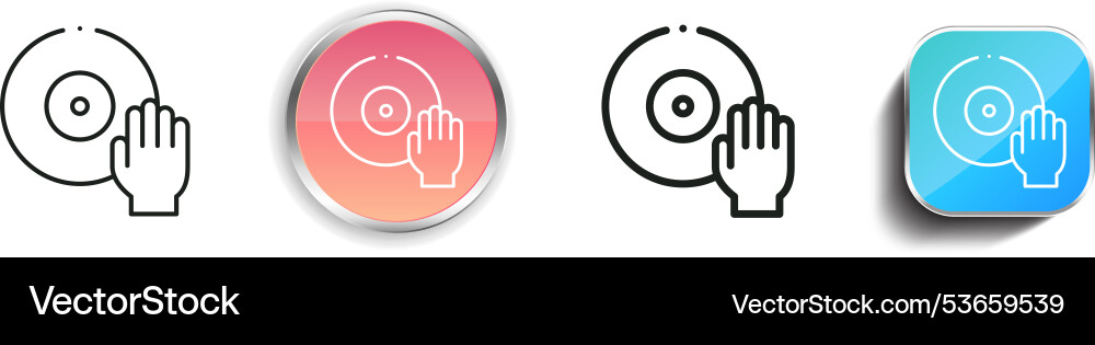 Dj icon thin linear regular and button style Vector Image