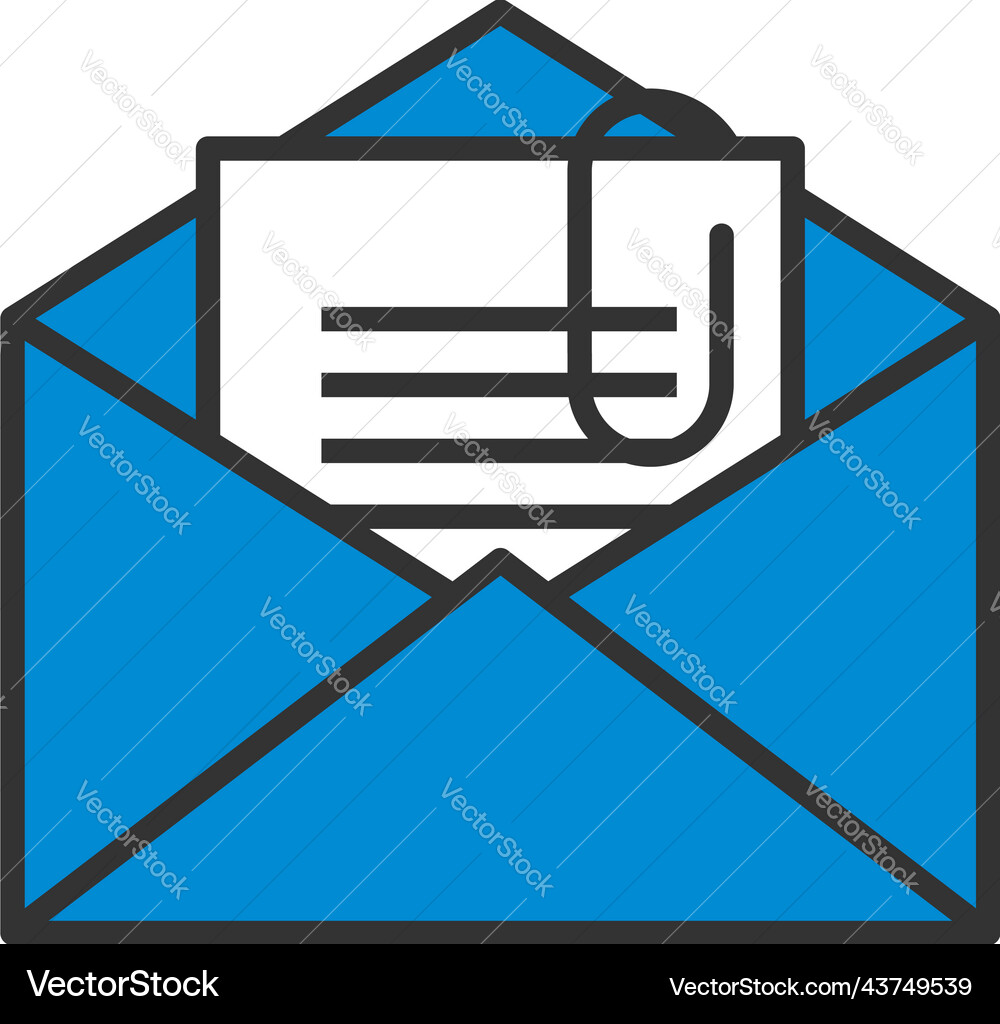 Mail with attachment icon vector image