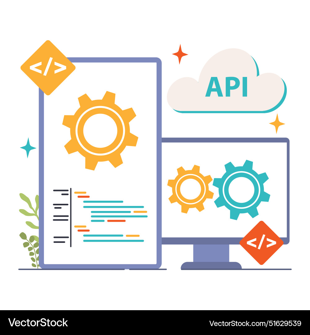 Open source software with code available for use vector image