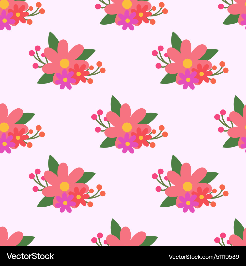 Seamless pattern with flower composition Seamless pattern with flower composition Vector Image