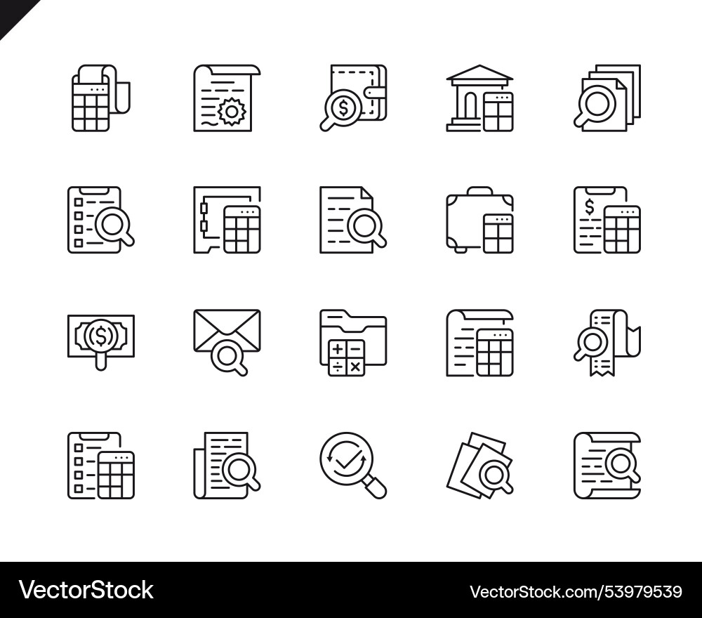 Simple set of accounting related line icons Vector Image
