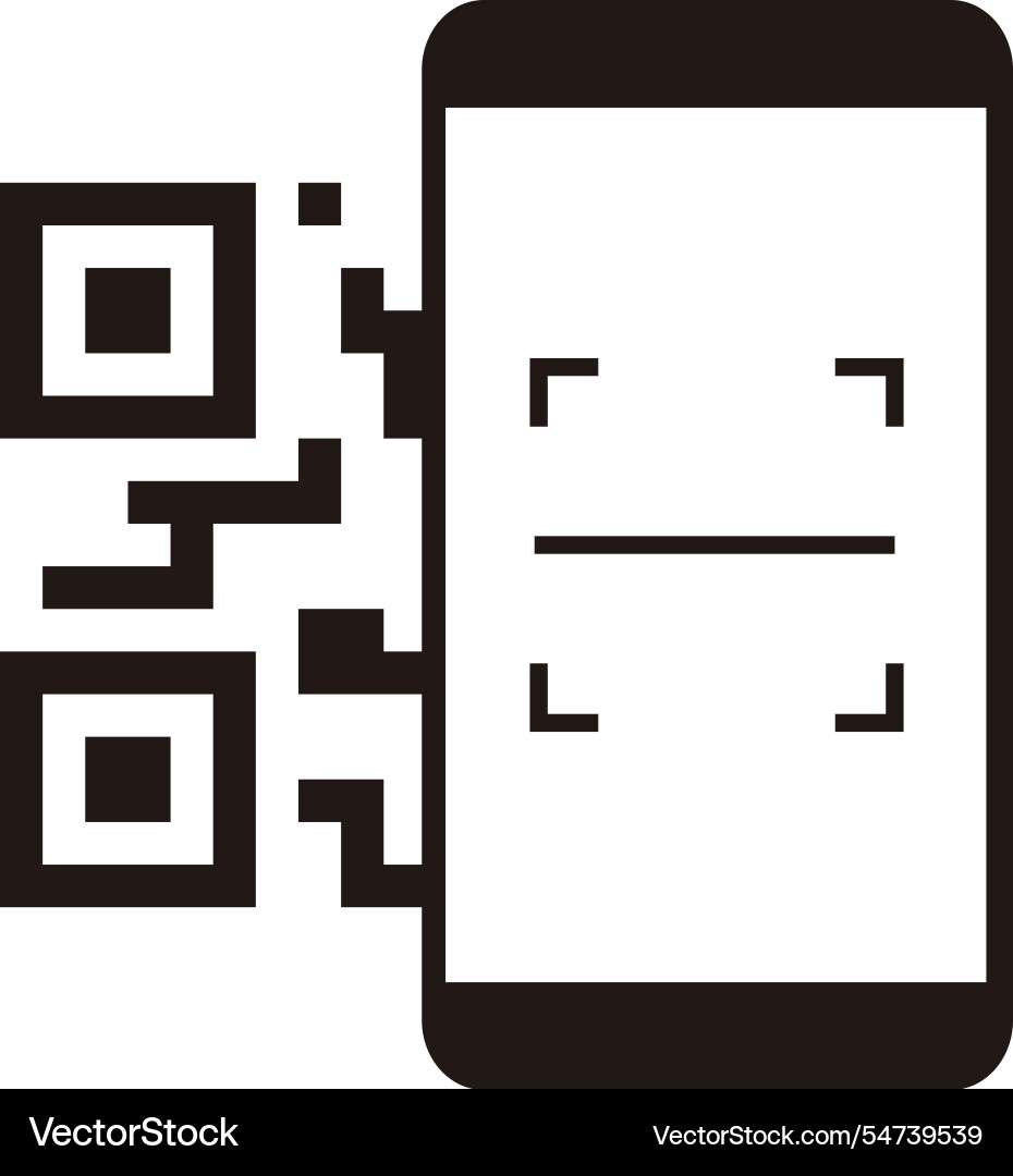 Smartphone scan the qr code Smartphone scan the qr code vector image