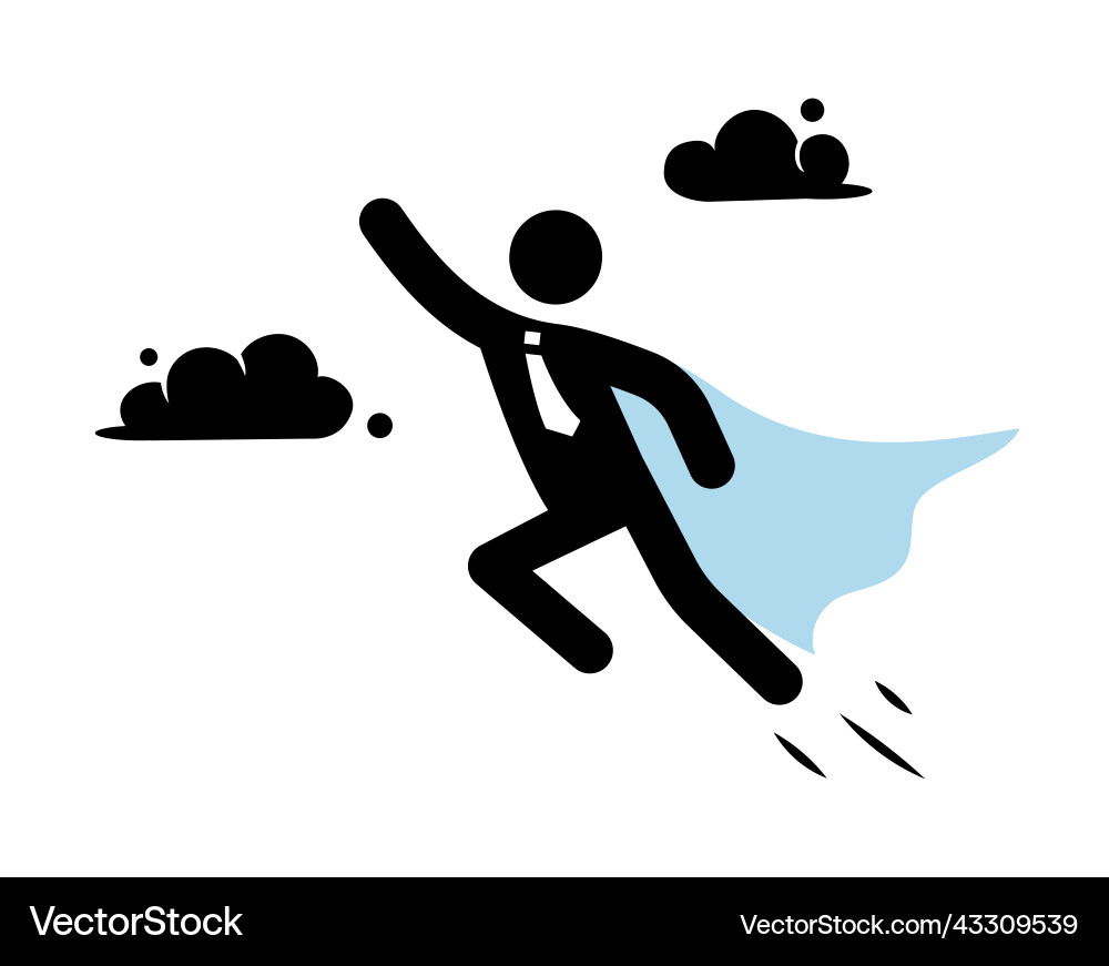 Superhero business pictogram man icon set vector image