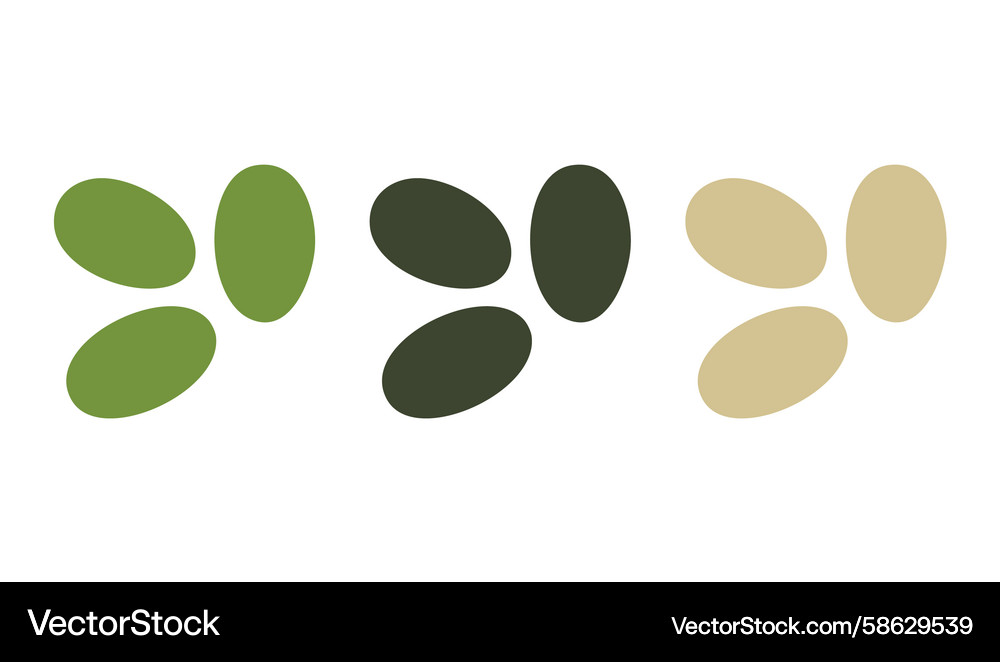Three unique abstract shapes set Vector Image