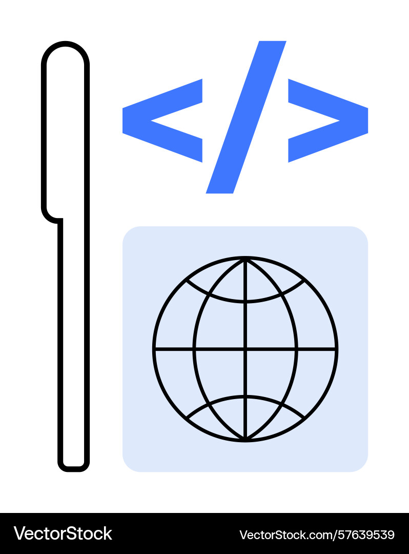Web development concept with coding symbols Web development concept with coding symbols vector image