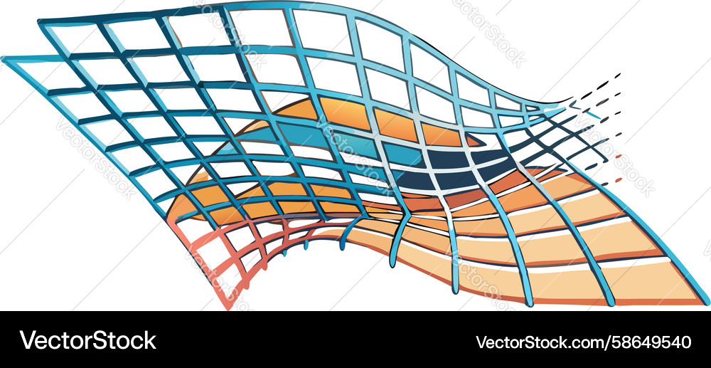 Abstract interconnected grid wave pattern Vector Image