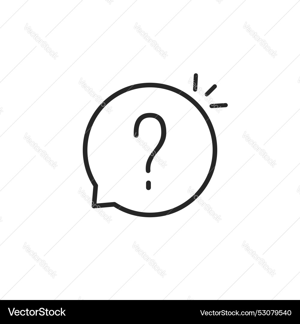 Black thin line round bubble with question mark Vector Image