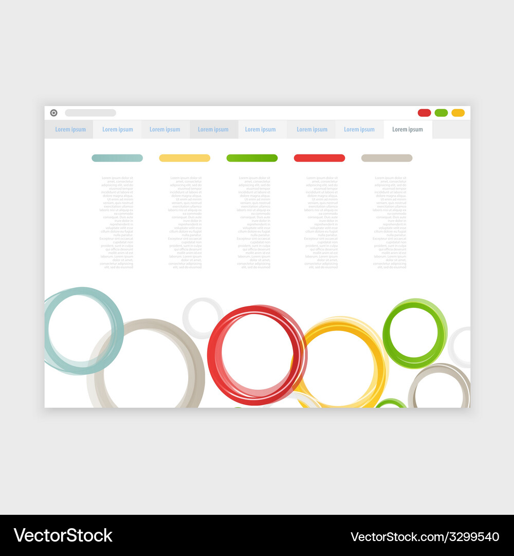 Browser-Design mit ansprechender Website Vektorbild