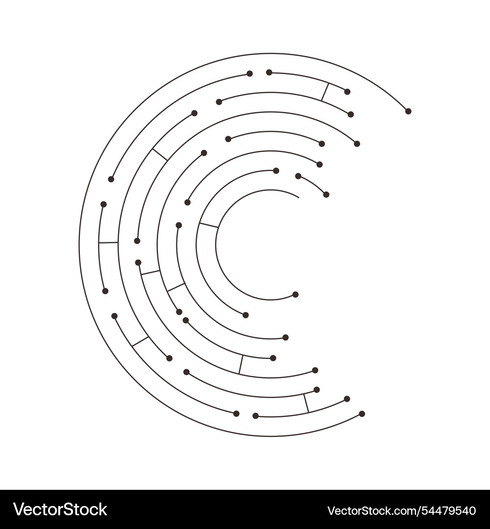 Circuit radial board line microchip software Circuit radial board line microchip software vector image