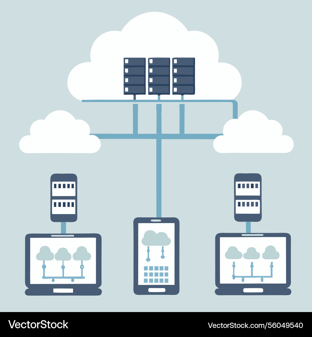 Cloud computing network infrastructure Cloud computing network infrastructure vector image