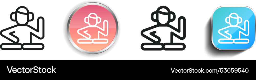 Dj icon thin linear regular and button style Vector Image