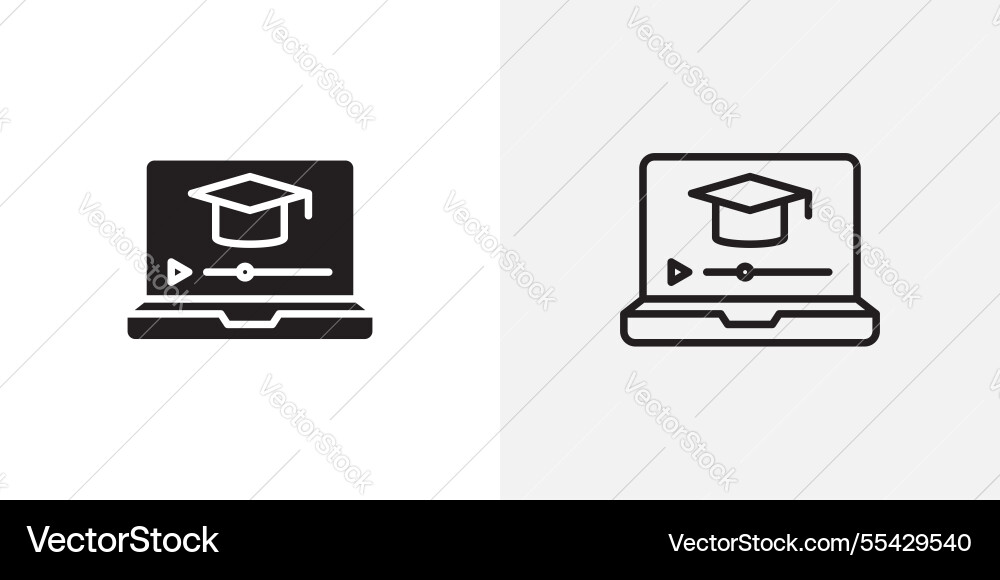 E learning icons pack for apps and ui ux desigs Vector Image