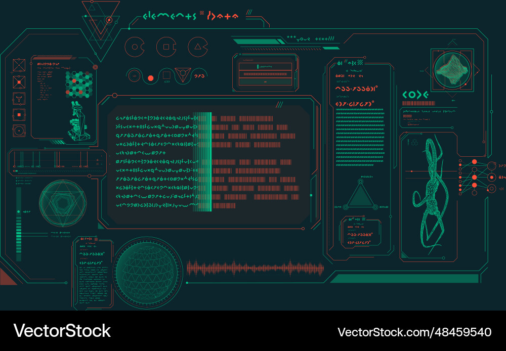 Futuristic hud interface for processing data Futuristic hud interface for processing data vector image