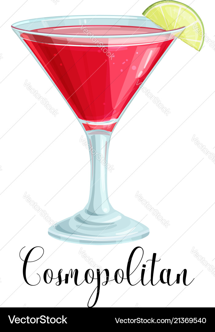 Glass of cosmopolitan cocktail