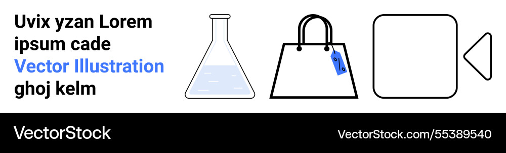 Laboratory flask handbag with tag and abstract Laboratory flask handbag with tag and abstract vector image