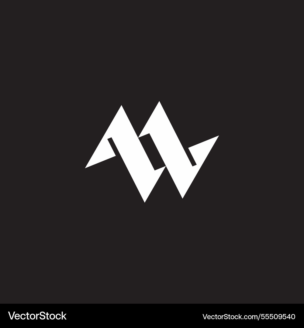 Letters mn stripes linked sharp shape geometric Letters mn stripes linked sharp shape geometric Vector Image