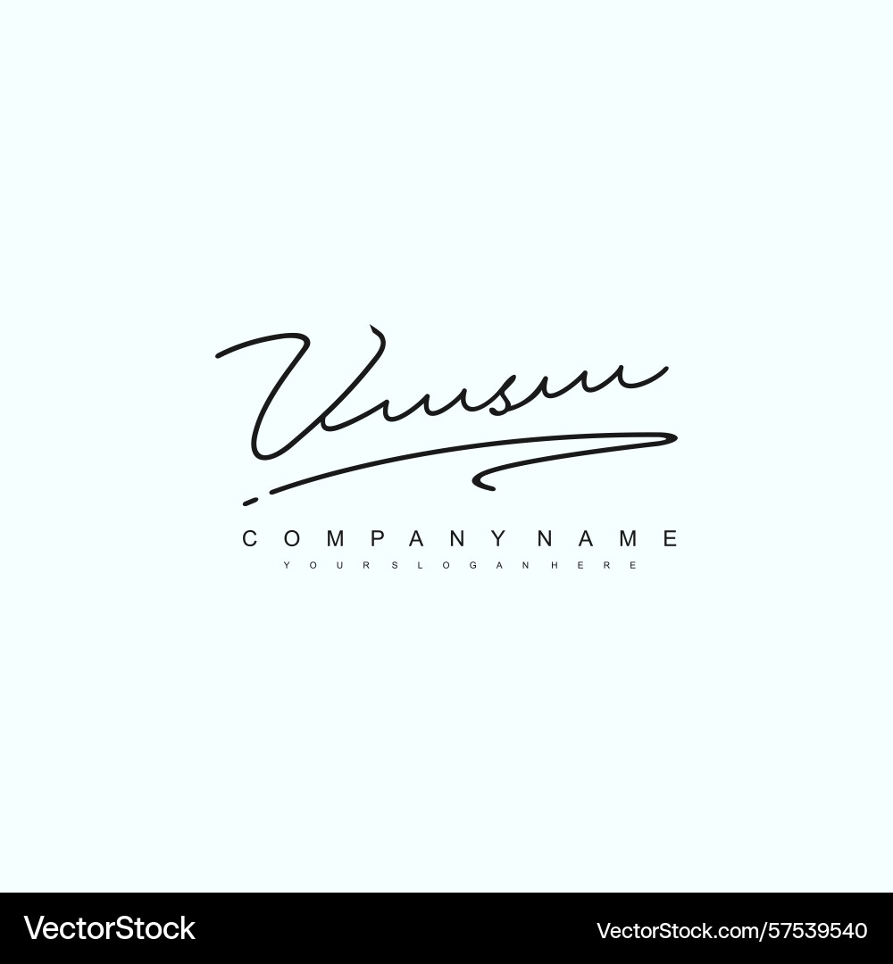 Minimal signature logo design with vs initials Vector Image