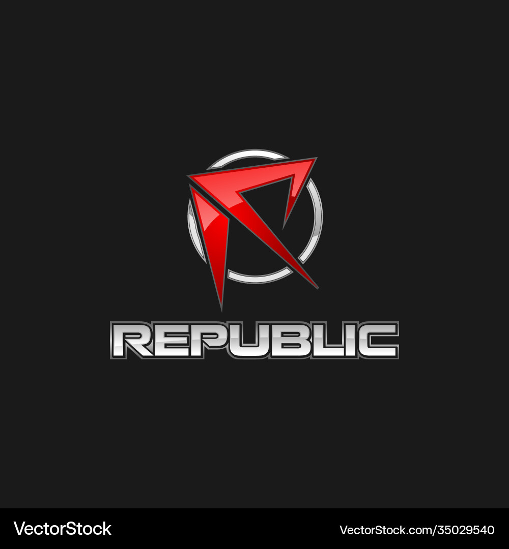 R initial logo design simple minimalist Vector Image