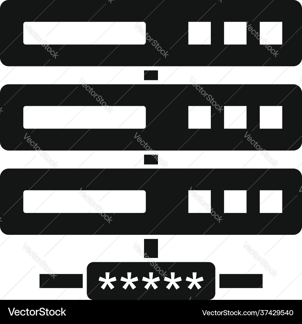 Server network authentication icon simple style vector image