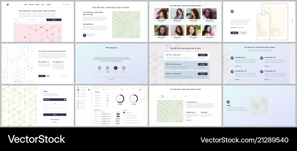 Templates for website design minimal Templates for website design minimal vector image