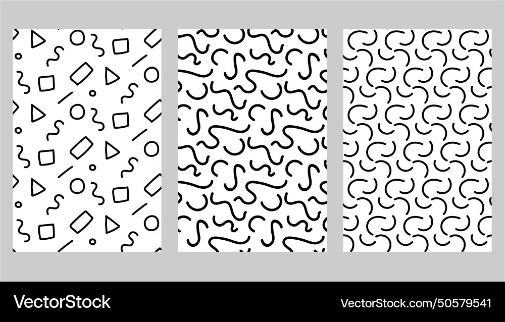 3 different lines abstract pattern seamless Vector Image