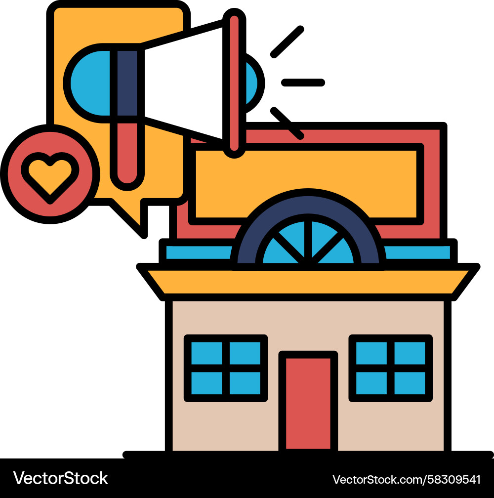 Building with Large Speaker Vector Image