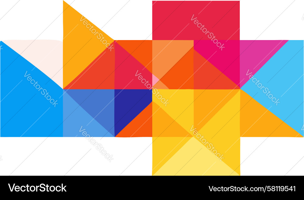 Dynamic Colorful Polygon Shape Vector Image