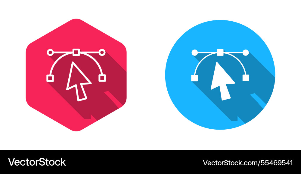 Filled and outline bezier curve icon isolated Filled and outline bezier curve icon isolated Vector Image