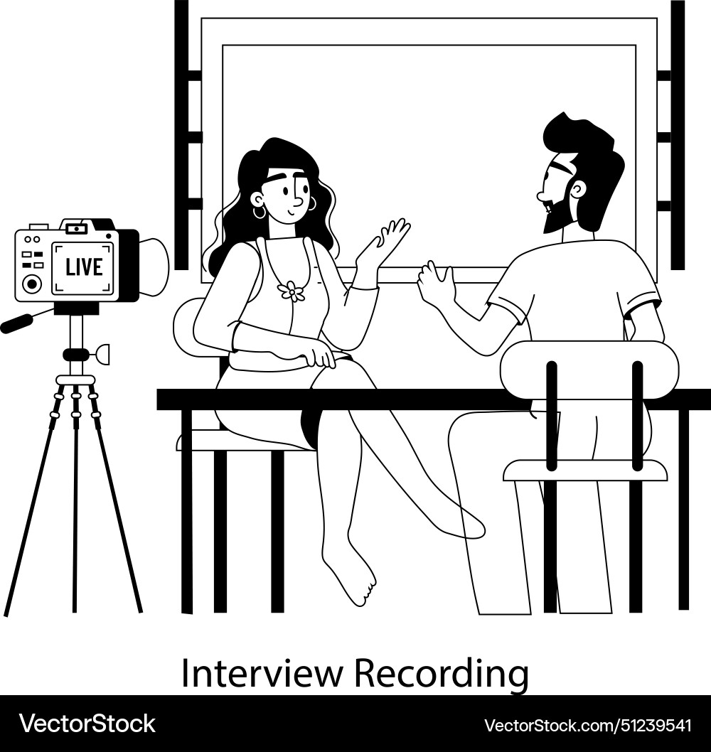 Interview recording vector image
