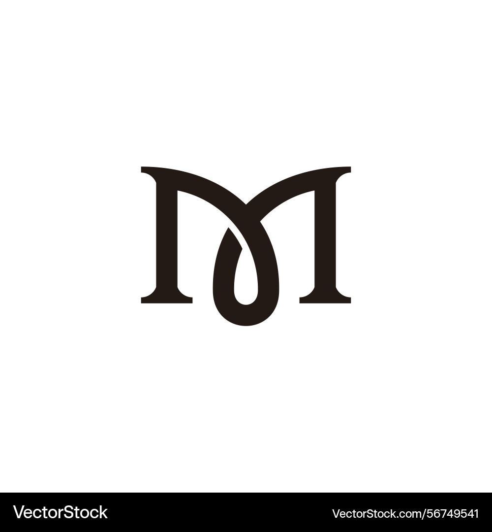 Letter m loop overlapping simple elegant logo Letter m loop overlapping simple elegant logo vector image