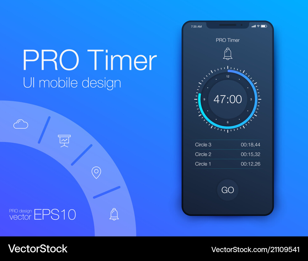 Modern Digital Timer UI Concept vector image
