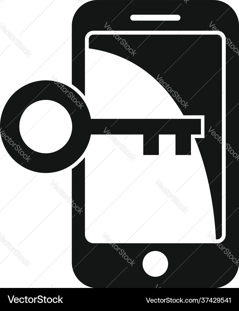 Phone key authentication icon simple style Phone key authentication icon simple style vector image