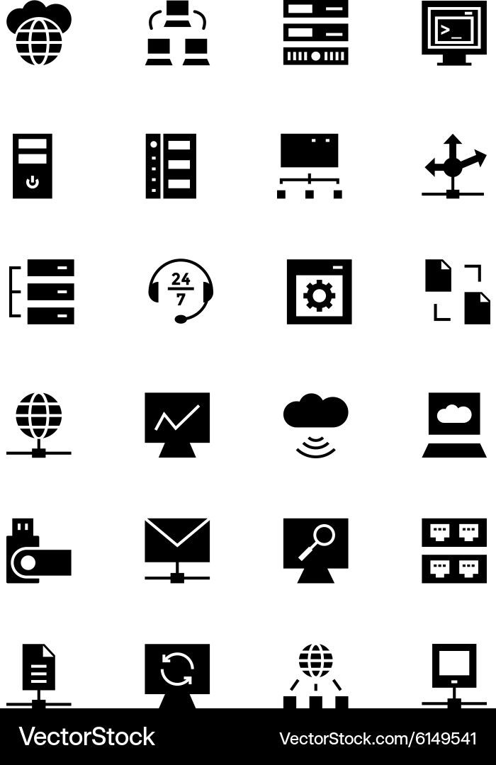 Server and Database Icons vector image