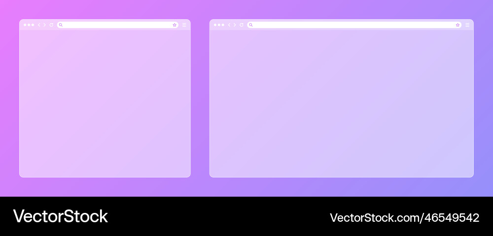Blank transparent web browser window with toolbar Blank transparent web browser window with toolbar vector image
