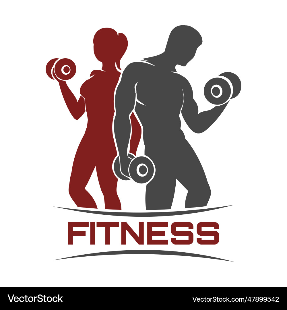 Fitness-Logo Mann und Frau Sportler Fitness-Logo Mann und Frau Sportler vektorbild
