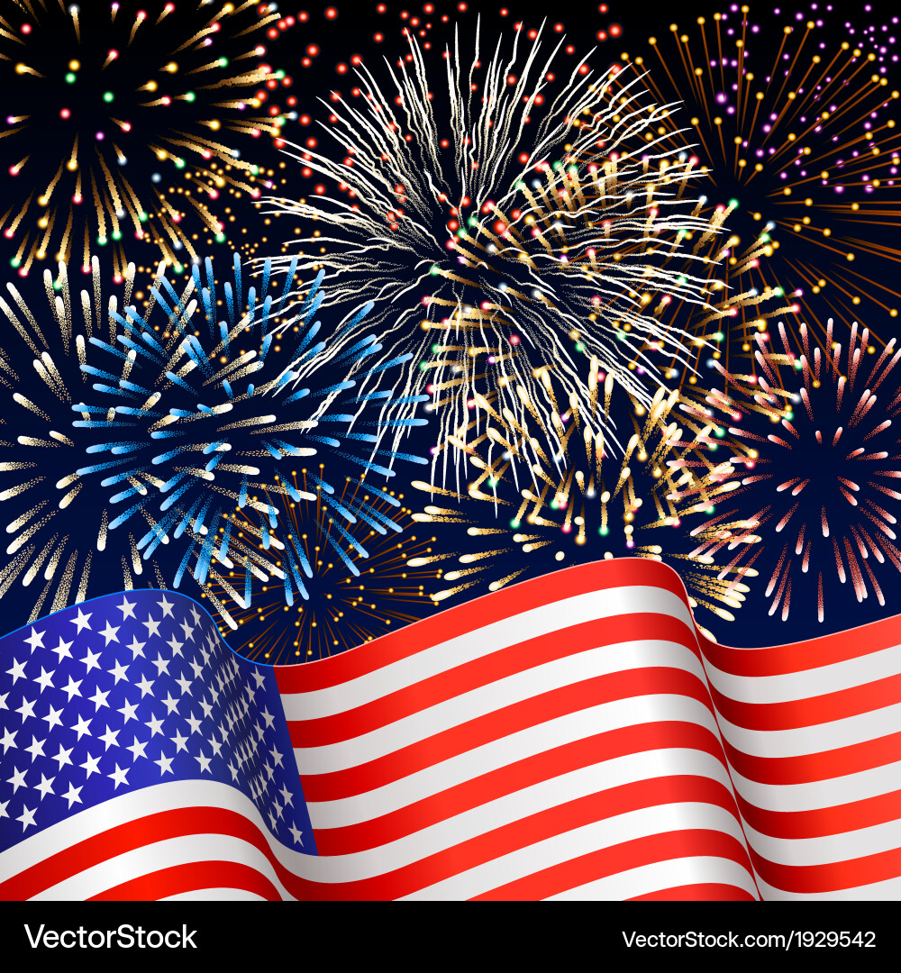 Independence Day Fireworks – Royalty-Free Vector | VectorStock, image size:1000x1080