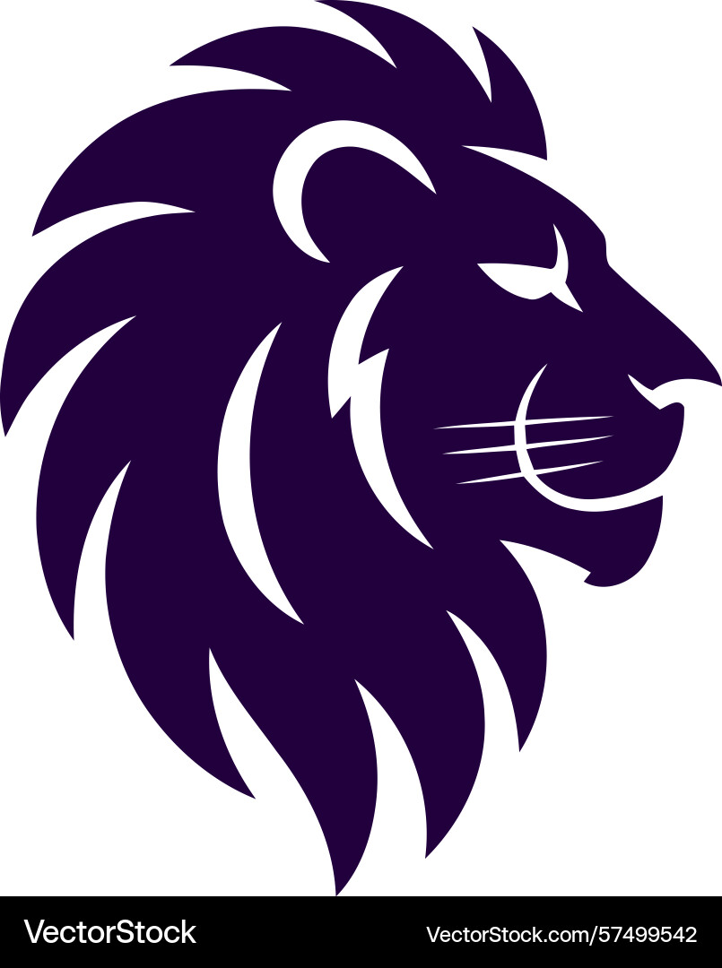 Lion logo design symbol of strength and majesty Vector Image
