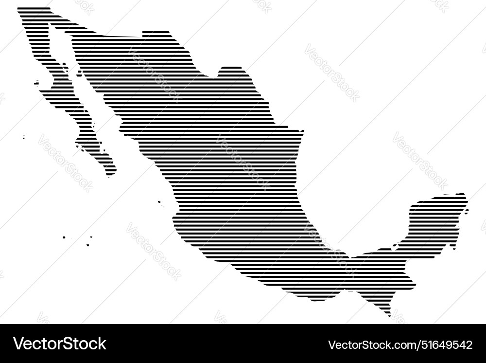 Mexico map with a lined pattern Vector Image