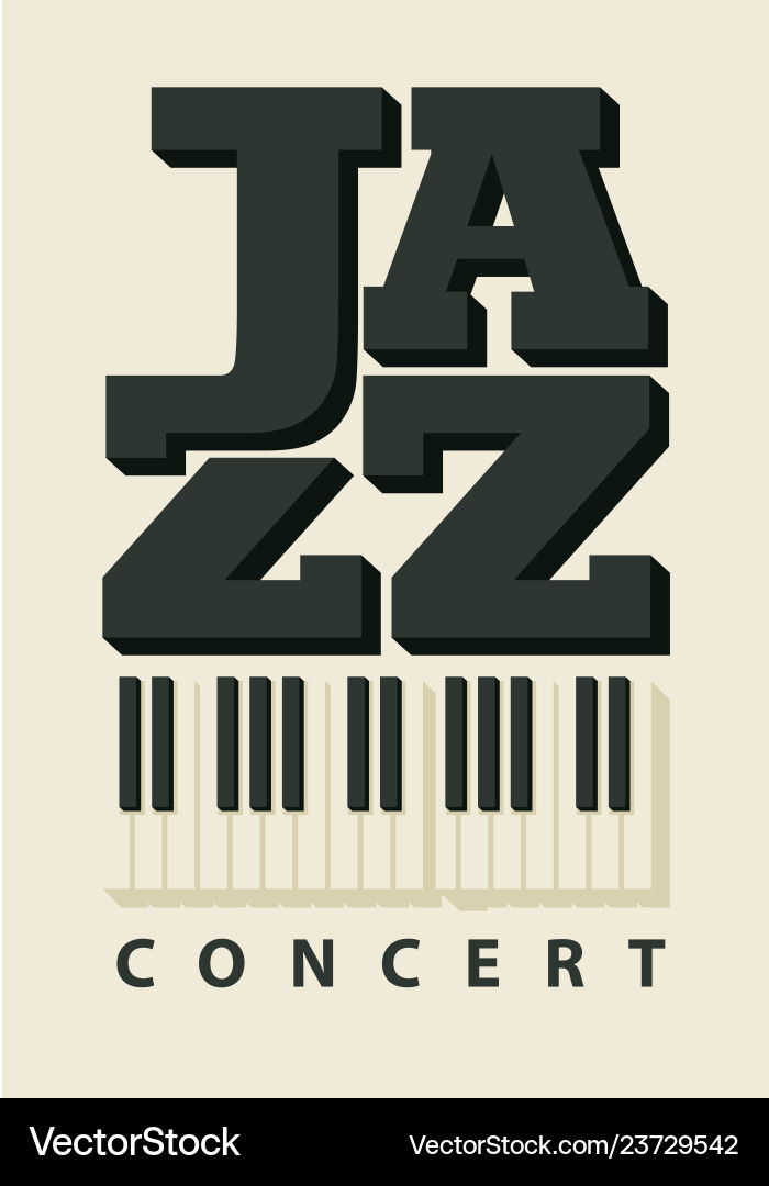 Music poster for a jazz concert with piano keys Music poster for a jazz concert with piano keys vector image