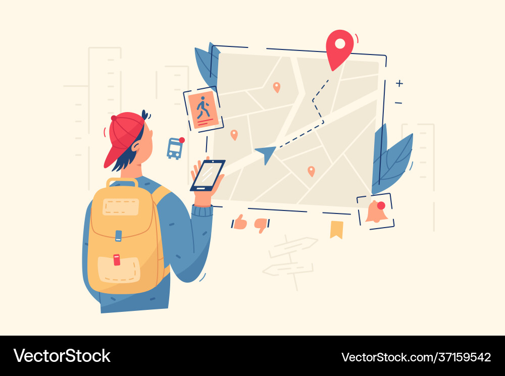 Navigation Map - Modern Style vector image
