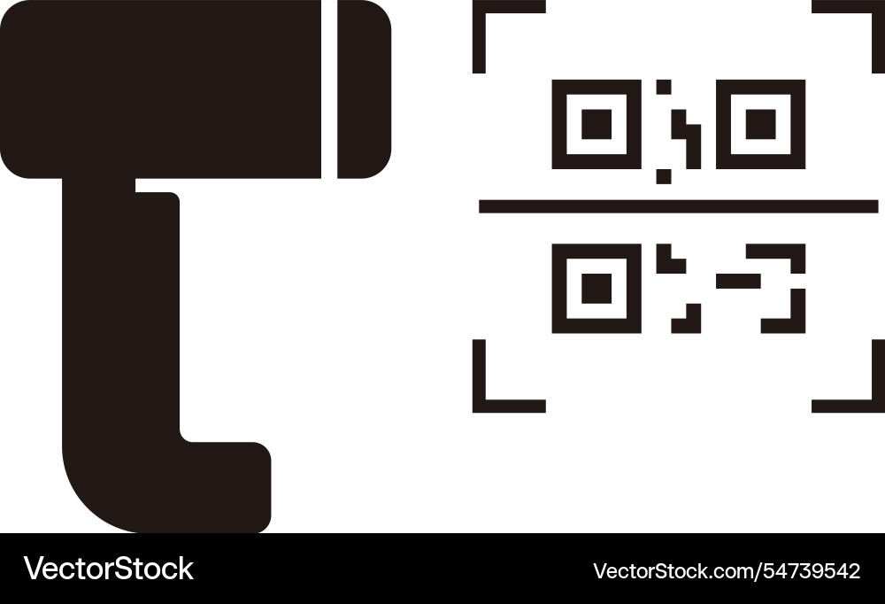 Qr code scanner line icon vector image