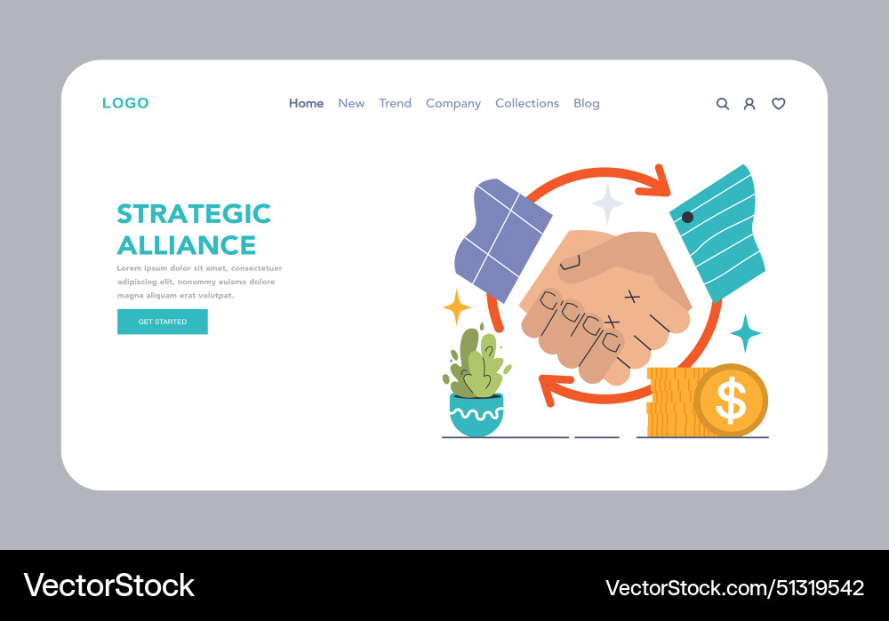Strategic alliance concept flat Royalty Free Vector Image