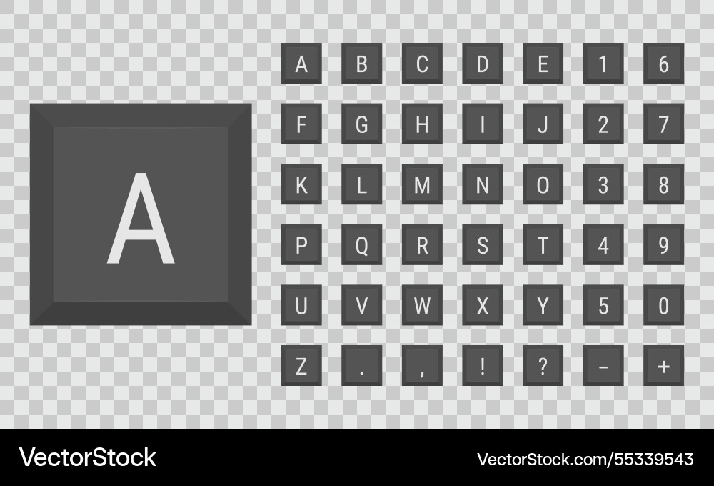 Alphanumeric and symbol keypad layout vector image
