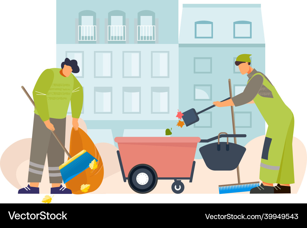 City street cleaning composition vector image