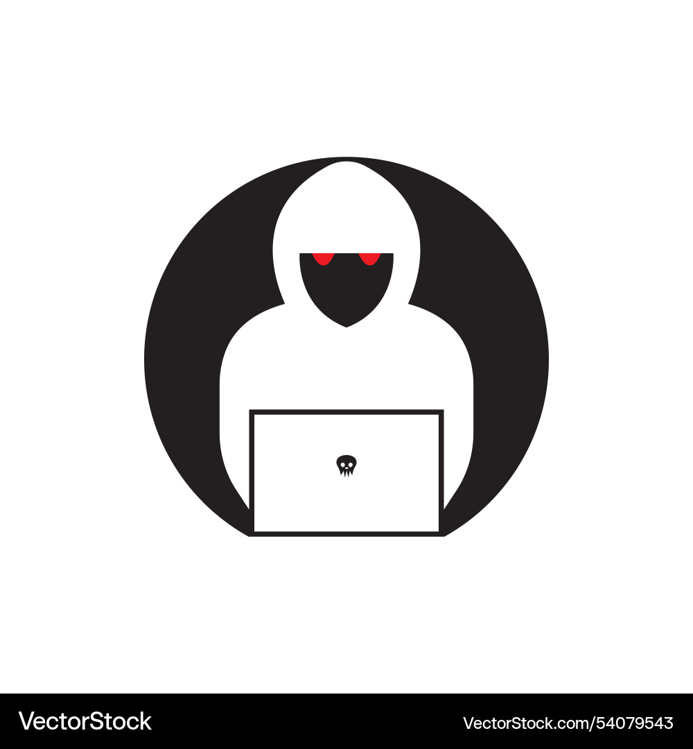 Hacker icon logo background Vector Image