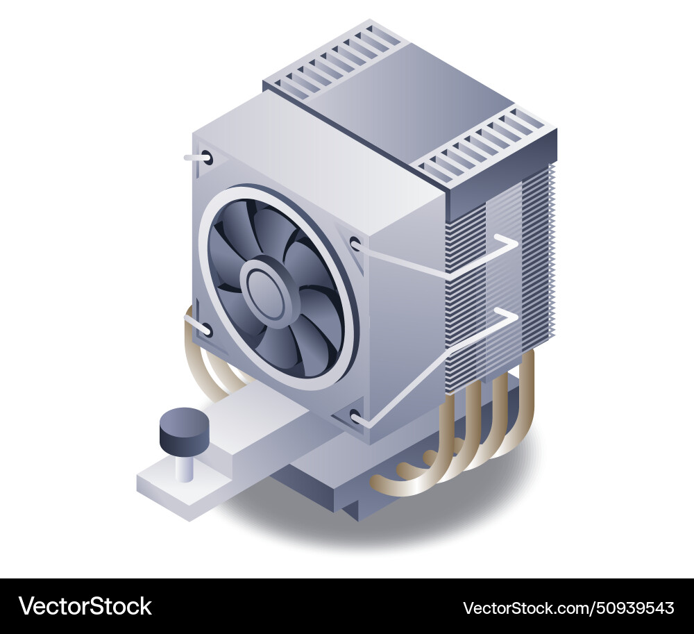 High speed computer processor flat isometric 3d High speed computer processor flat isometric 3d vector image